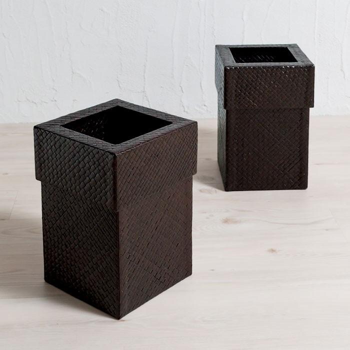 ゴミ箱 おしゃれ 蓋付き ダストボックス くずかご フタ付き 見えない 正方形 モダン アジアン リビング 寝室 パンダン アジア工房 11562 | ブランド登録なし | 04