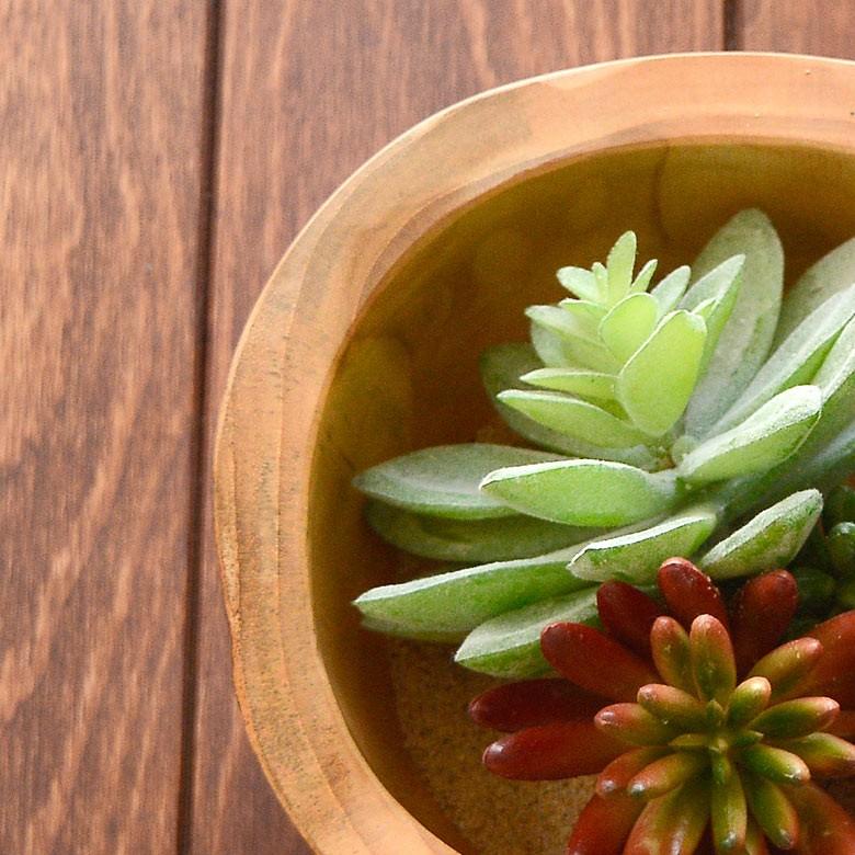 天然チークウッドのボウル型プランターカバー Sサイズ アジア工房 11587 | ELEMENTS（インテリア） | 01