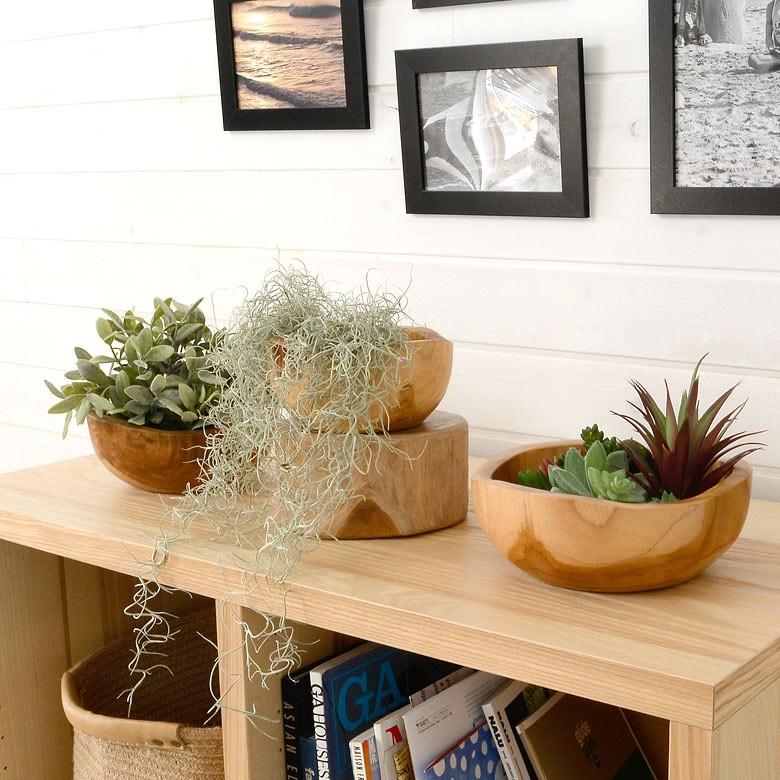 天然チークウッドのボウル型プランターカバー Sサイズ アジア工房 11587 | ELEMENTS（インテリア） | 04