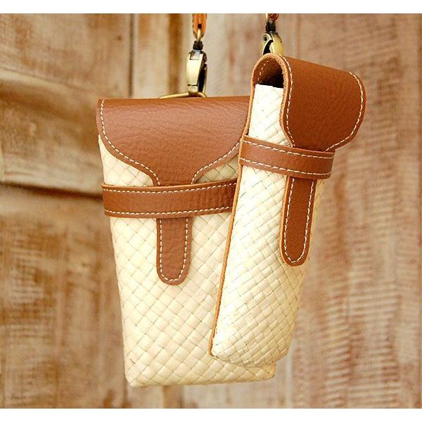 パンダンとレザーで出来たストラップ付きスマホケース アジア工房 11611 | ブランド登録なし | 01