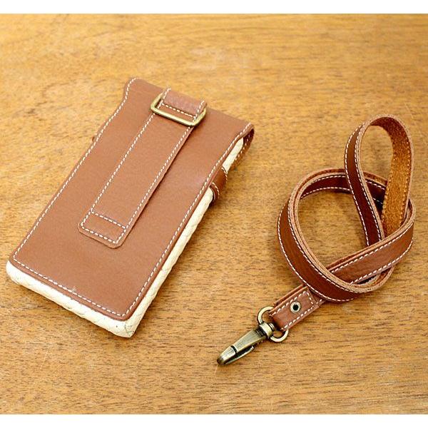 パンダンとレザーで出来たストラップ付きスマホケース アジア工房 11611 | ブランド登録なし | 02