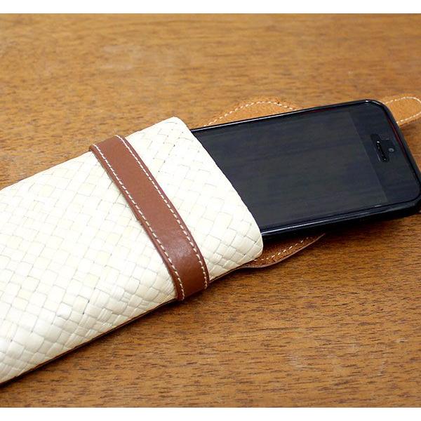 パンダンとレザーで出来たストラップ付きスマホケース アジア工房 11611 | ブランド登録なし | 03