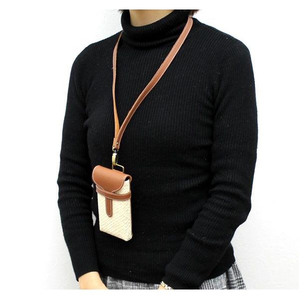 パンダンとレザーで出来たストラップ付きスマホケース アジア工房 11611 | ブランド登録なし | 05
