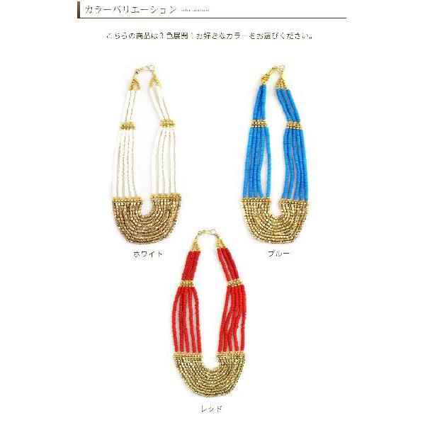 鮮やかビーズのエキゾチックネックレス３色展開 アジア工房 1166 | ブランド登録なし | 03