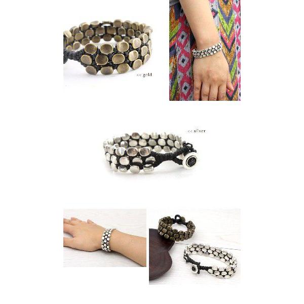 スタッズのようなビーズを編み込んだブレスレット 2色展開 アジア工房 1167 | ブランド登録なし | 01