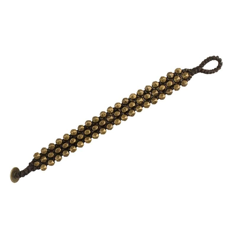 ブレスレット ビーズ ３連 ゴールド アンティーク調 アジアン エスニック スタッズ アクセサリー おしゃれ 真鍮 11682 | ブランド登録なし | 03