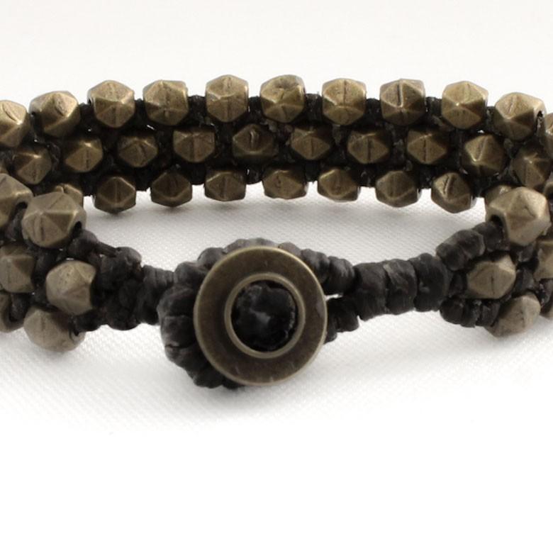 ブレスレット ビーズ ３連 ゴールド アンティーク調 アジアン エスニック スタッズ アクセサリー おしゃれ 真鍮 11682 | ブランド登録なし | 06