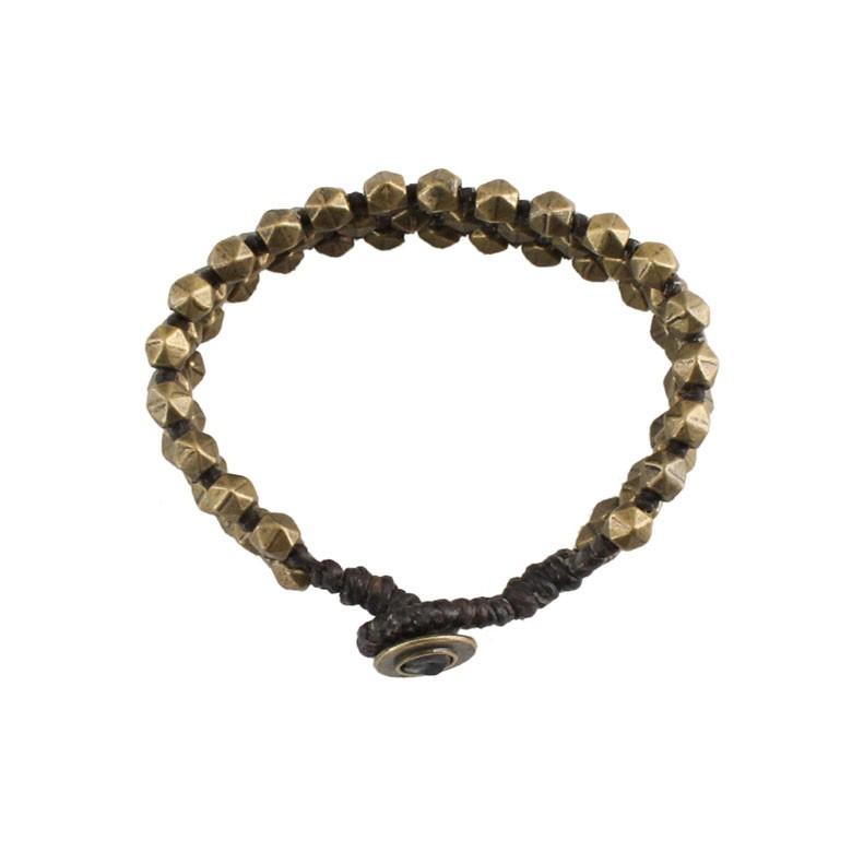 ブレスレット ビーズ ３連 ゴールド アンティーク調 アジアン エスニック スタッズ アクセサリー おしゃれ 真鍮 11682 | ブランド登録なし | 07