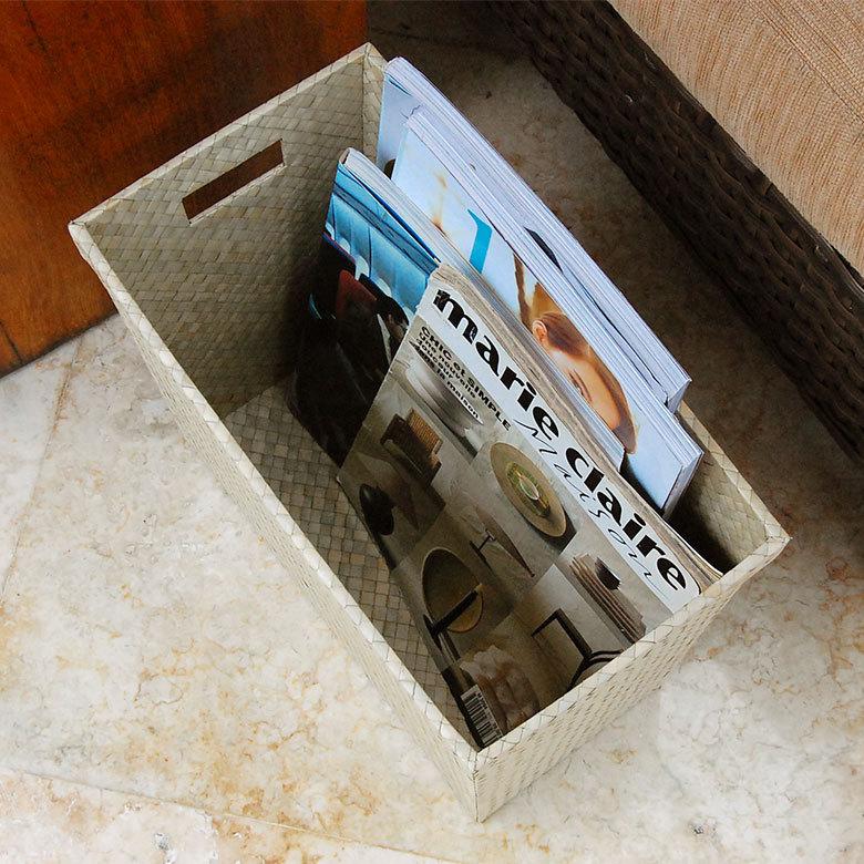 パンダン製 マガジン ラック 収納 ボックス ケース バスケット カタログ スタンド パンフレット 新聞入れ 本立て ブック 本 整理 書類 おしゃれ 西海岸 11758 | ELEMENTS（インテリア） | 09