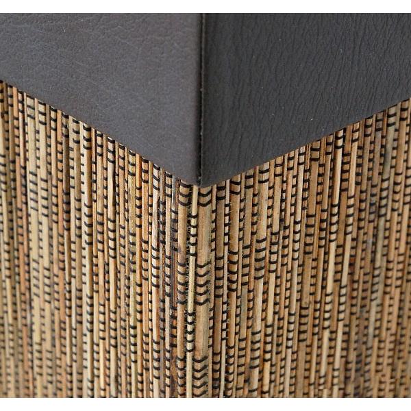 ゴミ箱 ごみ箱 おしゃれ アジアン パームリディー製 フェイクレザー 長方形 カバー付き ダストボックス かご バスケット リゾート アジア工房 11770 | ブランド登録なし | 02