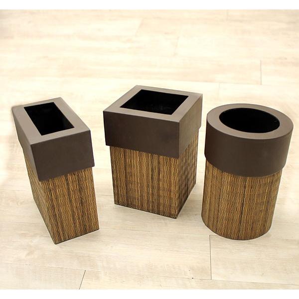 ゴミ箱 おしゃれ ダストボックス フタ付き くずかご 蓋付き 丸型 円形 丸い モダン アジアン リビング 寝室 合皮レザー アジア工房 11771 | ブランド登録なし | 04