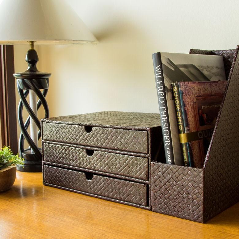 三段チェスト 卓上 チェスト A4 引き出し BOX キャビネット 収納 ボックス 小物入れ 棚 収納ケース おしゃれ ナチュラル 蓋つき ふた付き 収納箱 アジア工房 117 | ブランド登録なし | 15