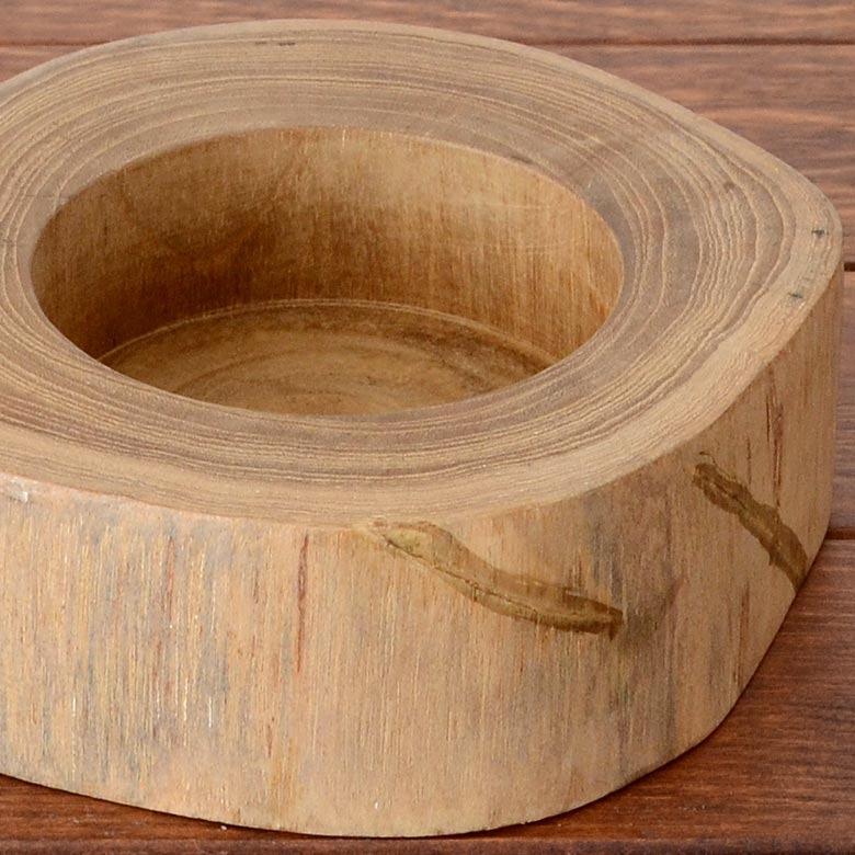 輪切り 切り株 木 丸太 約15×5cm チークウッド ステージトレイ アンティーク ステージトレー 切株 小物置き ウッド 天然木製 アジア工房 11820b | ELEMENTS（インテリア） | 07