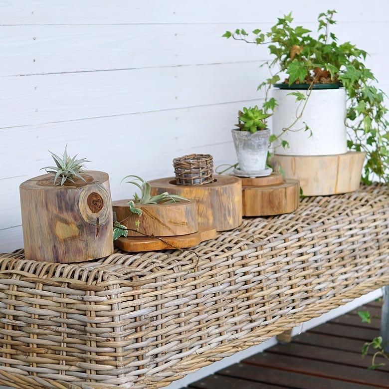 輪切り 切り株 木 丸太 約15×12cm チークウッド ステージトレイ ステージトレー 切株 スライス 小物置き ウッド 天然木製 アジア工房 11860 | ELEMENTS（インテリア） | 03