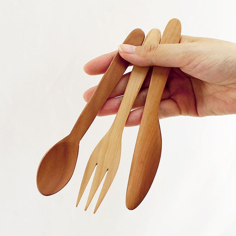 カトラリー 天然木 スプーン フォーク ナイフ サウォウッド ナチュラル シンプル キッチン用品 1191 | ブランド登録なし