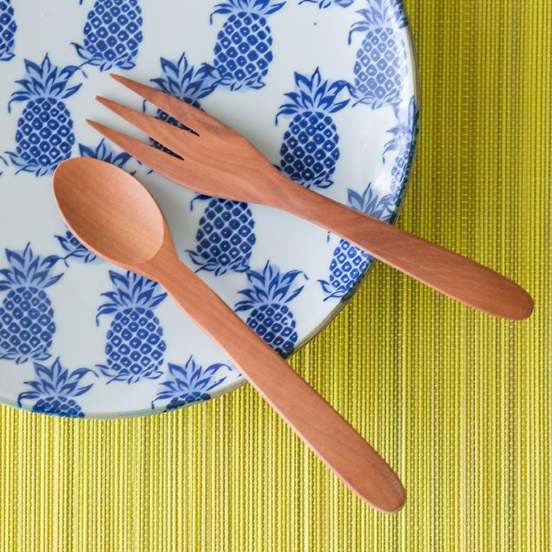 カトラリー 天然木 スプーン フォーク ナイフ サウォウッド ナチュラル シンプル キッチン用品 1191 | ブランド登録なし | 01