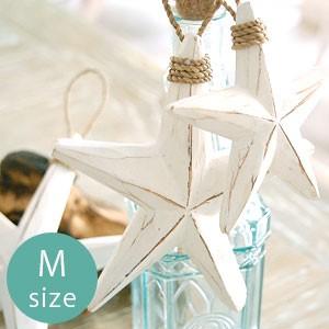 木製ホワイトウォッシュのヒトデオーナメント Mサイズ ヒトデ 星 飾り 壁飾り 12001 | ブランド登録なし