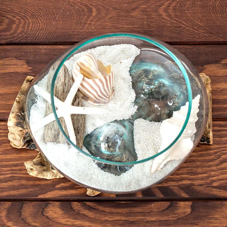 ガラス鉢 流木 プランターオブジェ ガラスボウル オブジェ テラリウム 観葉植物 プランター ガラス容器 西海岸 男前 置物 Sサイズ アジア工房 12160 | ELEMENTS（インテリア） | 10