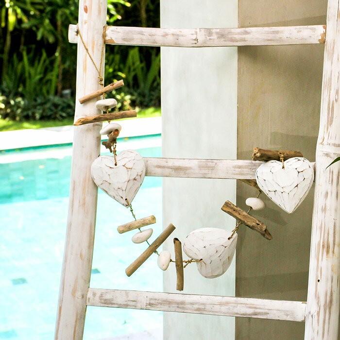 オーナメント 壁飾り 流木 ハート ホワイト ロング ビーチ 西海岸 男前 アジア工房 12293 | ブランド登録なし | 01