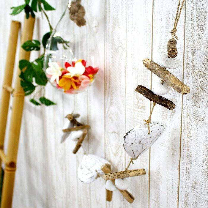 オーナメント 壁飾り 流木 ハート ホワイト ロング ビーチ 西海岸 男前 アジア工房 12293 | ブランド登録なし | 03