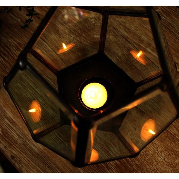 多面体ガラスのキャンドルランタン キャンドルホルダー ろうそく立て 停電時 ガラスケース ディスプレイ テラリウム アジア工房 12300 | ブランド登録なし | 03