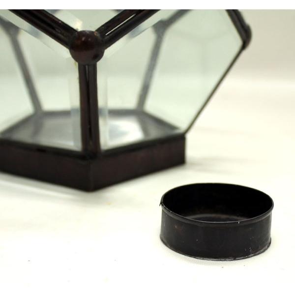 多面体ガラスのキャンドルランタン キャンドルホルダー ろうそく立て 停電時 ガラスケース ディスプレイ テラリウム アジア工房 12300 | ブランド登録なし | 05