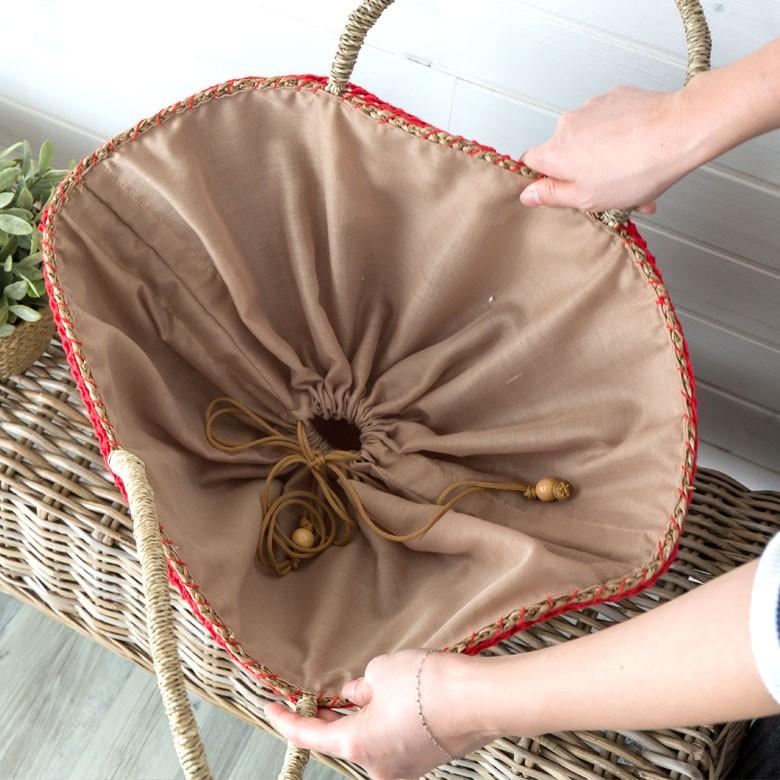 ウォーターヒヤシンスで編まれたかごバッグ ネイビー アジア工房 12441 | ブランド登録なし | 03