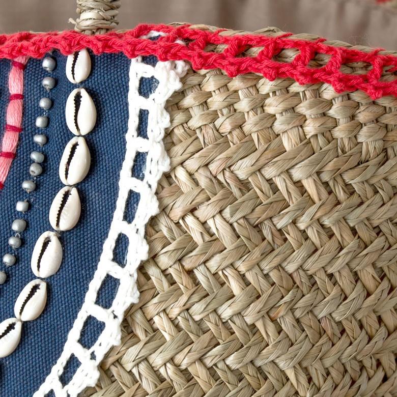 ウォーターヒヤシンスで編まれたかごバッグ ネイビー アジア工房 12441 | ブランド登録なし | 05