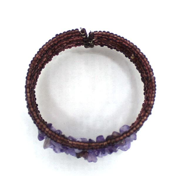 ストーンをあしらったビーズのワイドバングル 2色展開 アジア工房 1253 | ブランド登録なし | 03