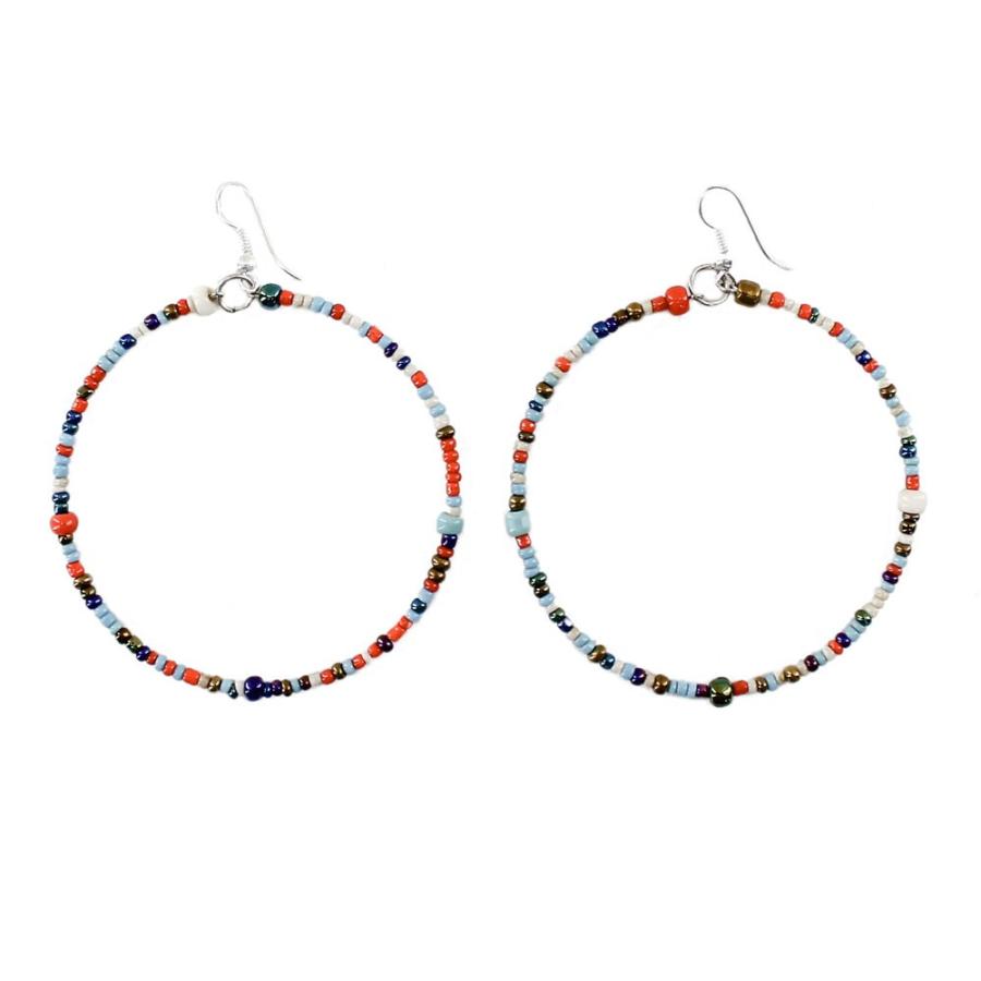 ピアス フープ ビーズ カラフル 揺れる フックピアス エスニック アジアン バリ雑貨 レディース おしゃれ 夏 12560 | ブランド登録なし | 09