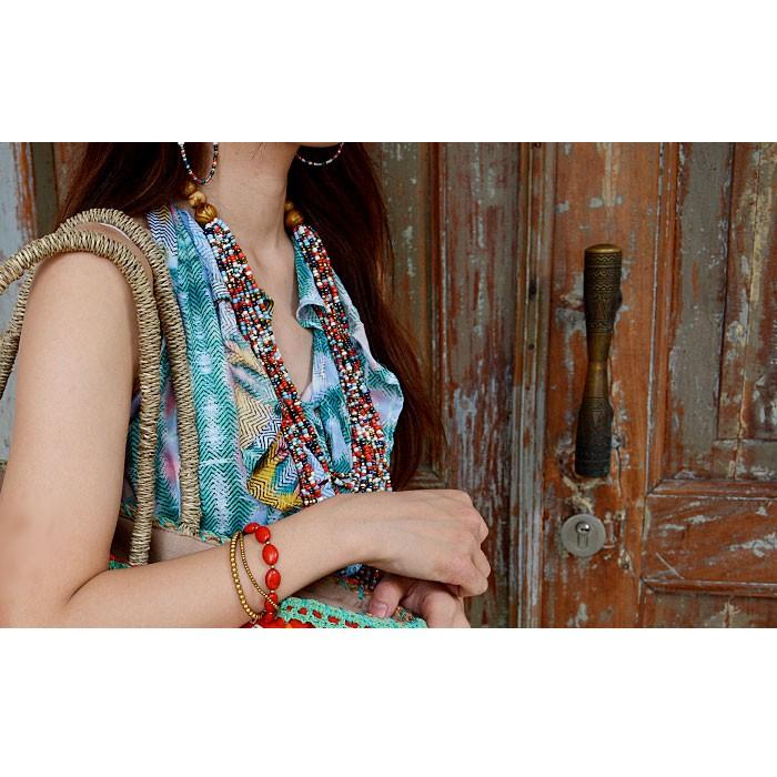 カラフルビーズのボリュームネックレス アジア工房 12570 | ブランド登録なし | 02