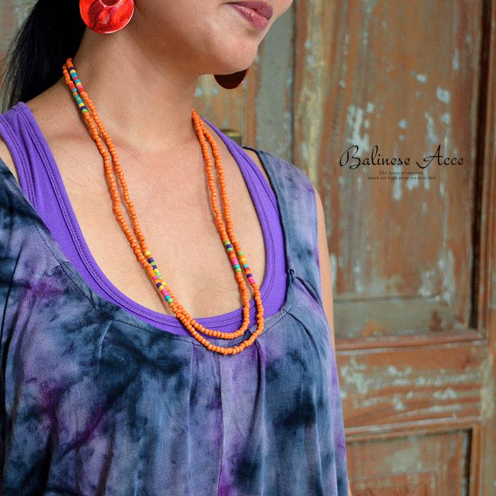 カラフルビーズのロングネックレス 2色展開 アジア工房 1258 | ブランド登録なし | 05