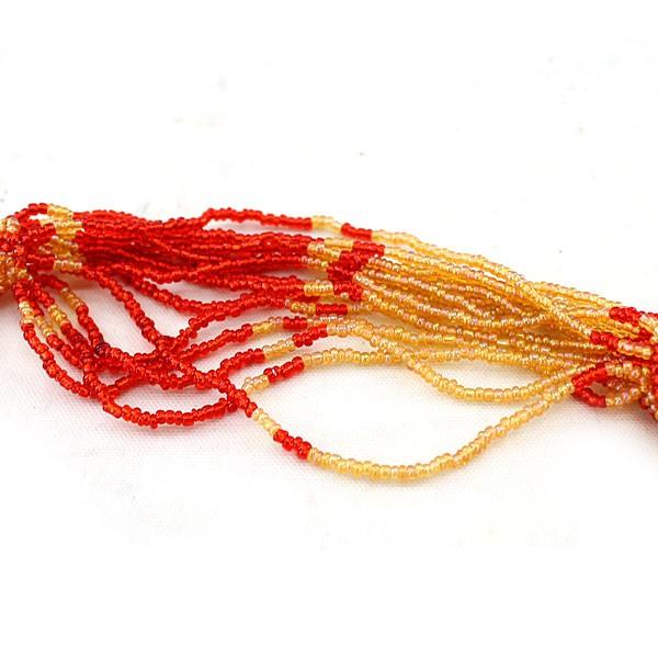 レッド×ベージュのビーズのボリュームネックレス アジア工房 12590 | ブランド登録なし | 04