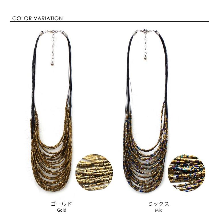アンティークカラービーズの連ネックレス 2色展開 アジア工房 1260 | ブランド登録なし | 02
