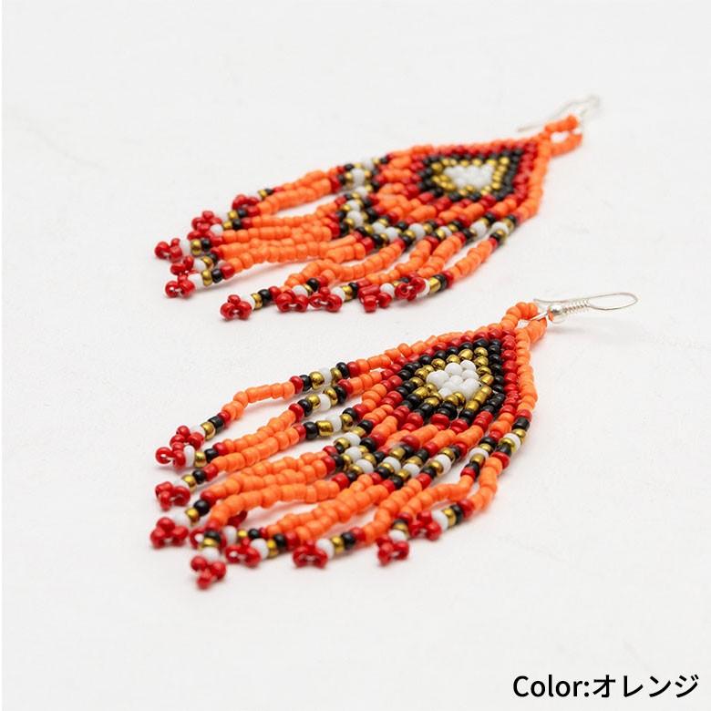ピアス ビーズ フリンジ 揺れる アジアン エスニック カラフル おしゃれ バリ雑貨 フックピアス レディース 夏 1263 | ブランド登録なし | 13