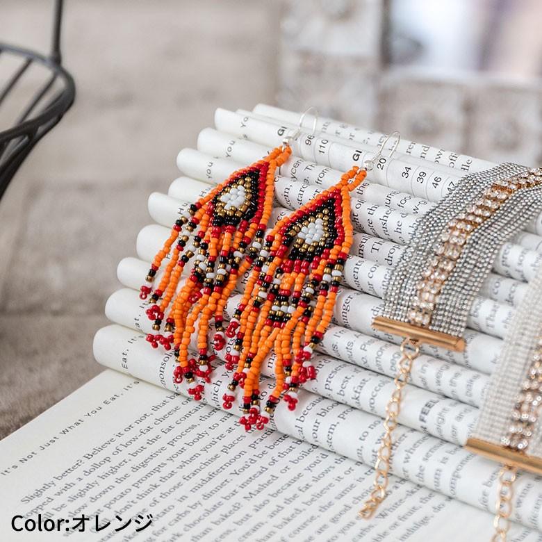 ピアス ビーズ フリンジ 揺れる アジアン エスニック カラフル おしゃれ バリ雑貨 フックピアス レディース 夏 1263 | ブランド登録なし | 16