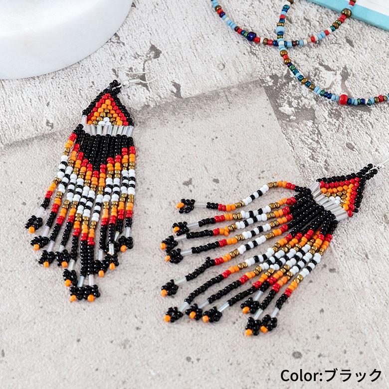 ピアス ビーズ フリンジ 揺れる アジアン エスニック カラフル おしゃれ バリ雑貨 フックピアス レディース 夏 1263 | ブランド登録なし | 17