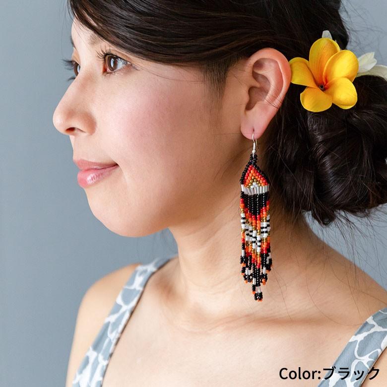 ピアス ビーズ フリンジ 揺れる アジアン エスニック カラフル おしゃれ バリ雑貨 フックピアス レディース 夏 1263 | ブランド登録なし | 18