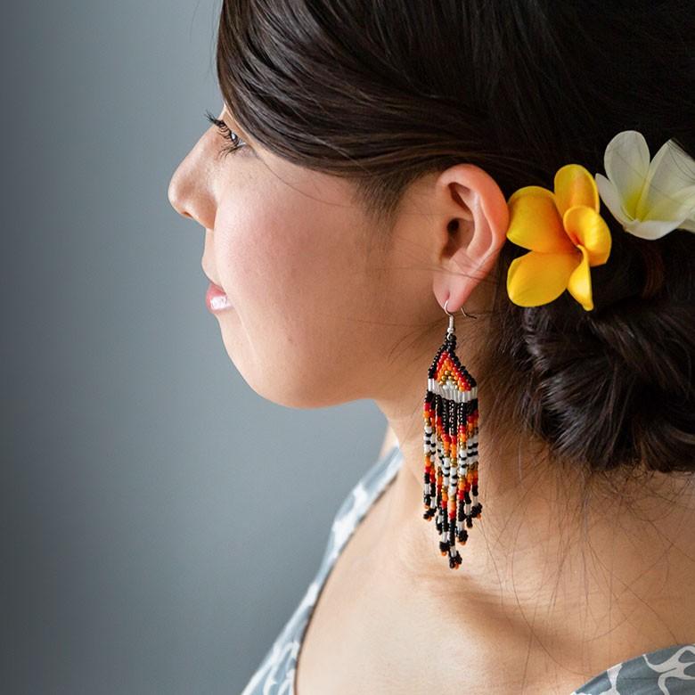 ピアス ビーズ フリンジ 揺れる アジアン エスニック カラフル おしゃれ バリ雑貨 フックピアス レディース 夏 1263 | ブランド登録なし | 08