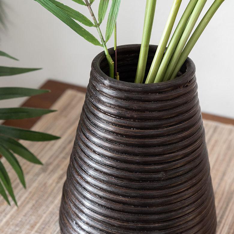 ぐるぐるラタンの造花フラワーベース 円錐型 アジア工房 12661 | ブランド登録なし | 01