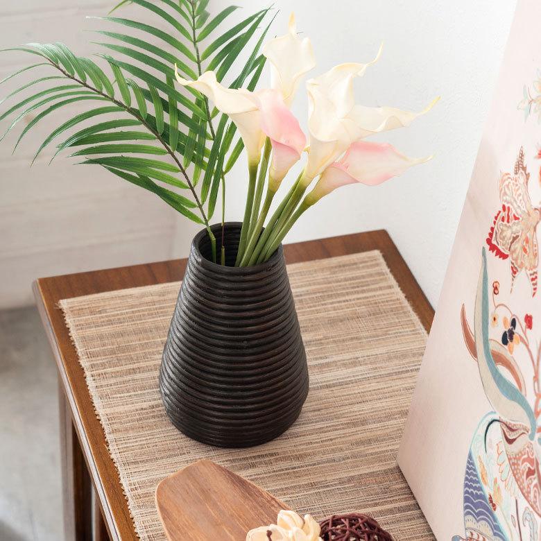 ぐるぐるラタンの造花フラワーベース 円錐型 アジア工房 12661 | ブランド登録なし | 02