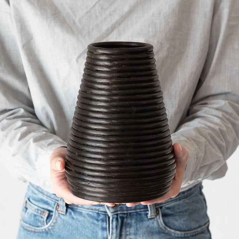 ぐるぐるラタンの造花フラワーベース 円錐型 アジア工房 12661 | ブランド登録なし | 04