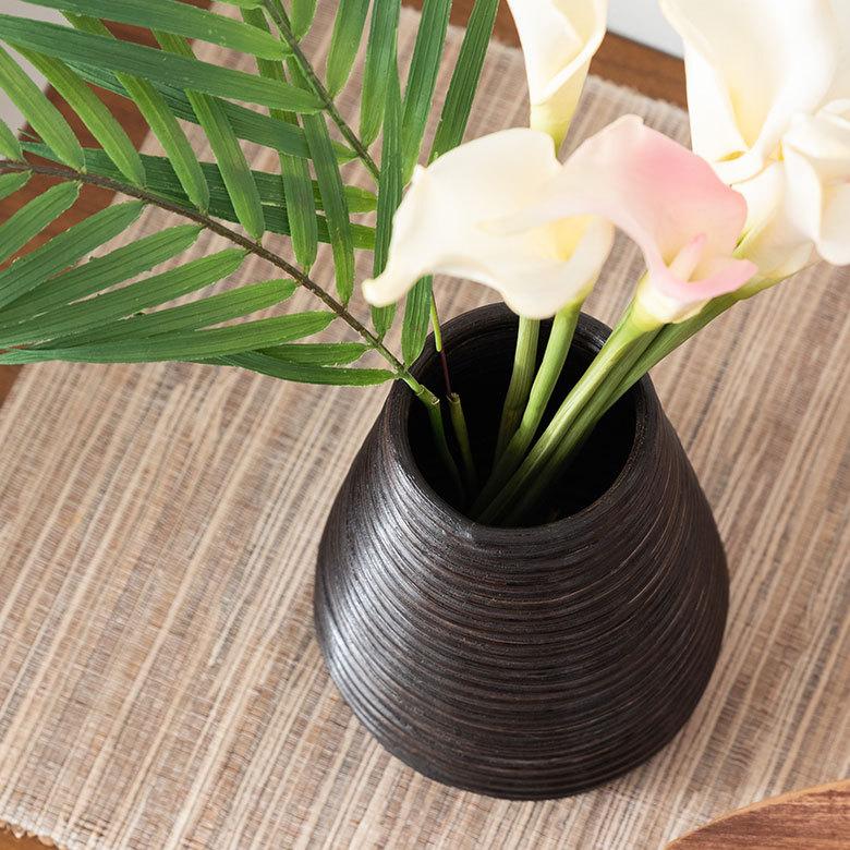 ぐるぐるラタンの造花フラワーベース 円錐型 アジア工房 12661 | ブランド登録なし | 05