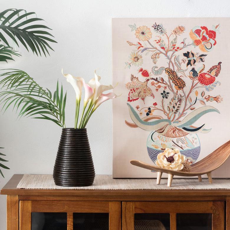 ぐるぐるラタンの造花フラワーベース 円錐型 アジア工房 12661 | ブランド登録なし | 07