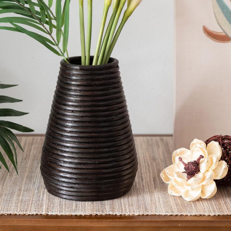 ぐるぐるラタンの造花フラワーベース 円錐型 アジア工房 12661 | ブランド登録なし | 08