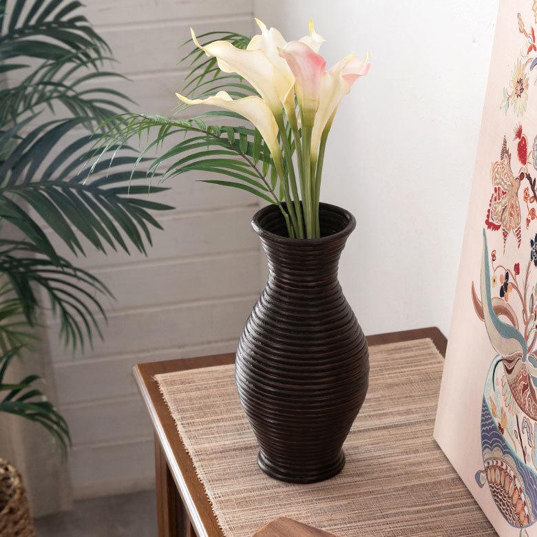 花器 壺 フラワーベース バスケット ラタン アジアン雑貨 おしゃれ リゾート 玄関 和風 リビング インテリア アジア工房 12670 | ブランド登録なし | 02