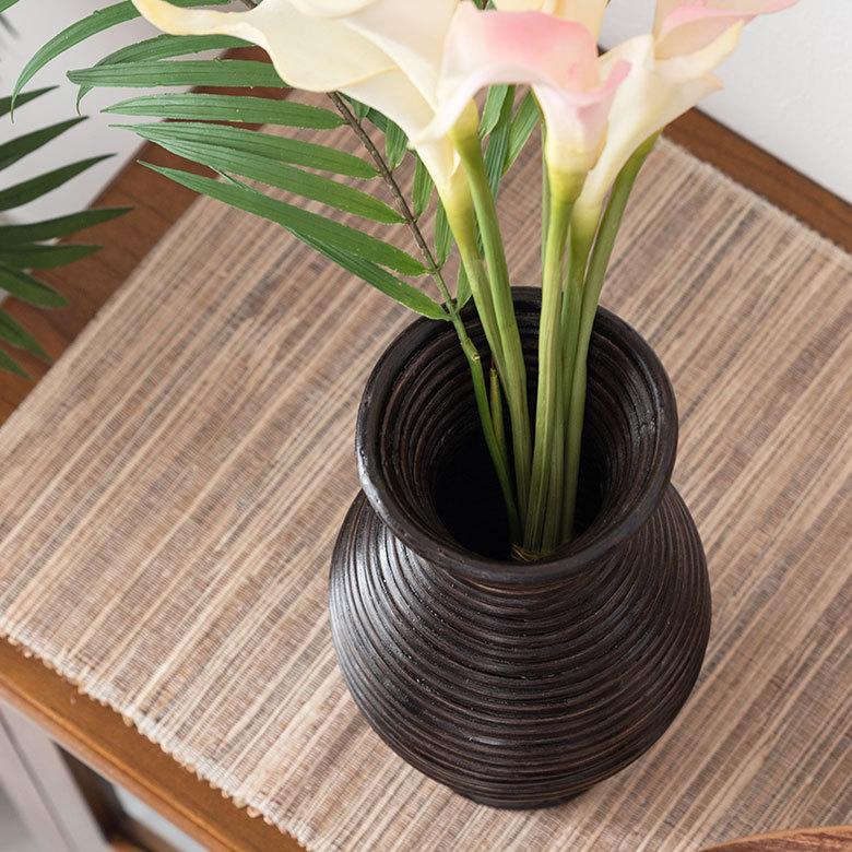 花器 壺 フラワーベース バスケット ラタン アジアン雑貨 花器 壺 フラワーベース バスケット ラタン アジアン雑貨