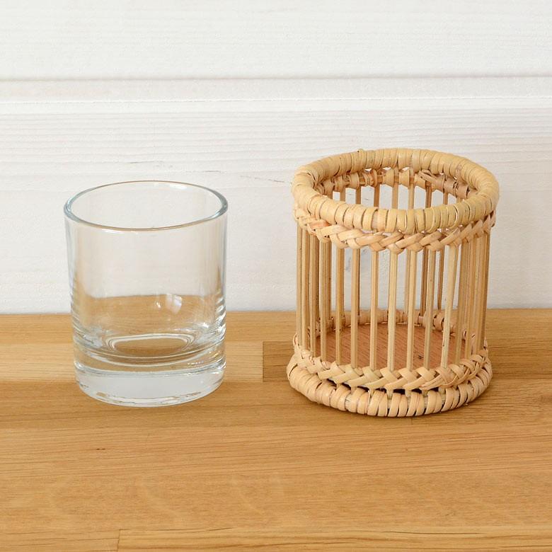 ラタンで編まれたナチュラルキャンドルホルダー アジア工房 12700 | ELEMENTS（インテリア） | 01