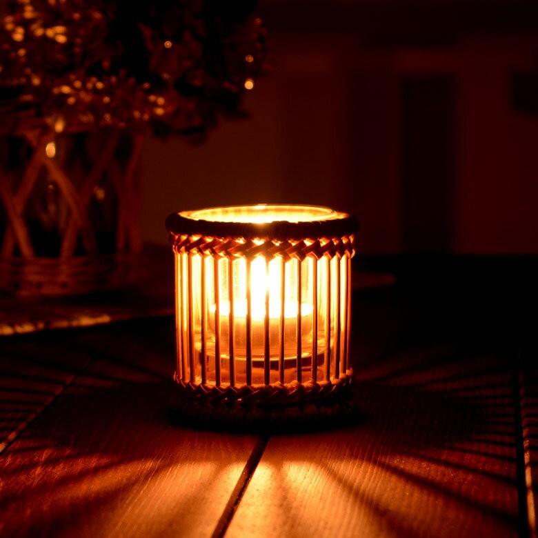 ラタンで編まれたナチュラルキャンドルホルダー アジア工房 12700 | ELEMENTS（インテリア） | 04