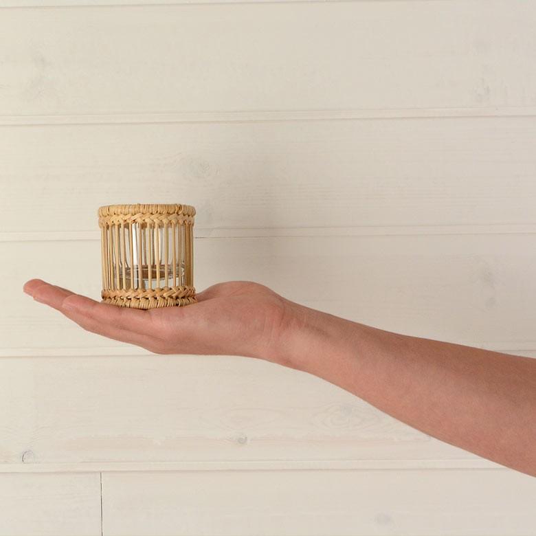 ラタンで編まれたナチュラルキャンドルホルダー アジア工房 12700 | ELEMENTS（インテリア） | 05